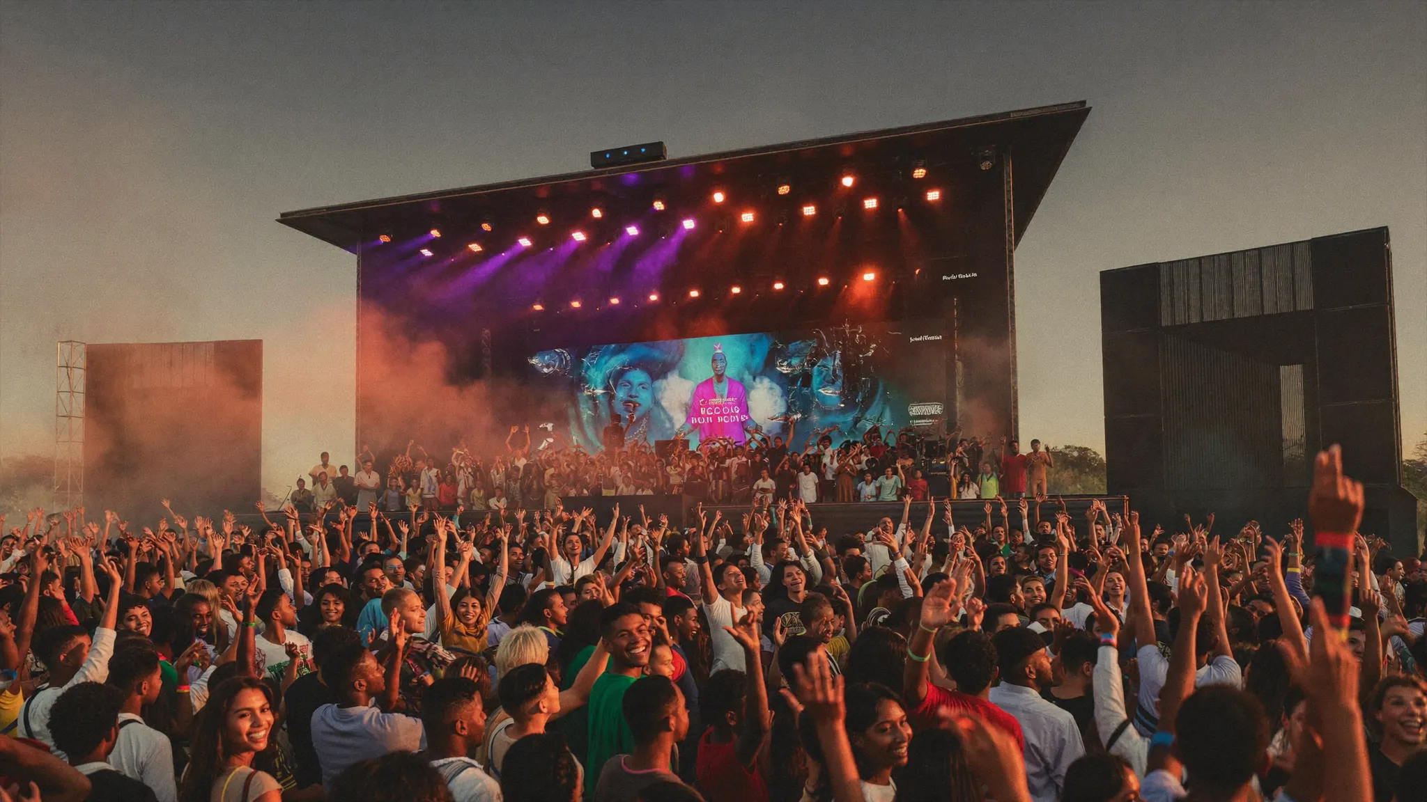 Public lors d'un festival de musique en Afrique