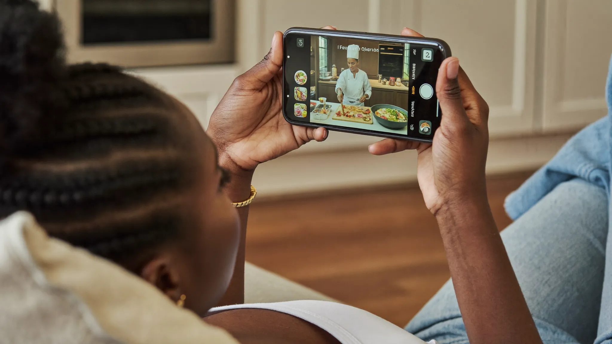 Jeune homme suivant un webinaire gratuit depuis son salon