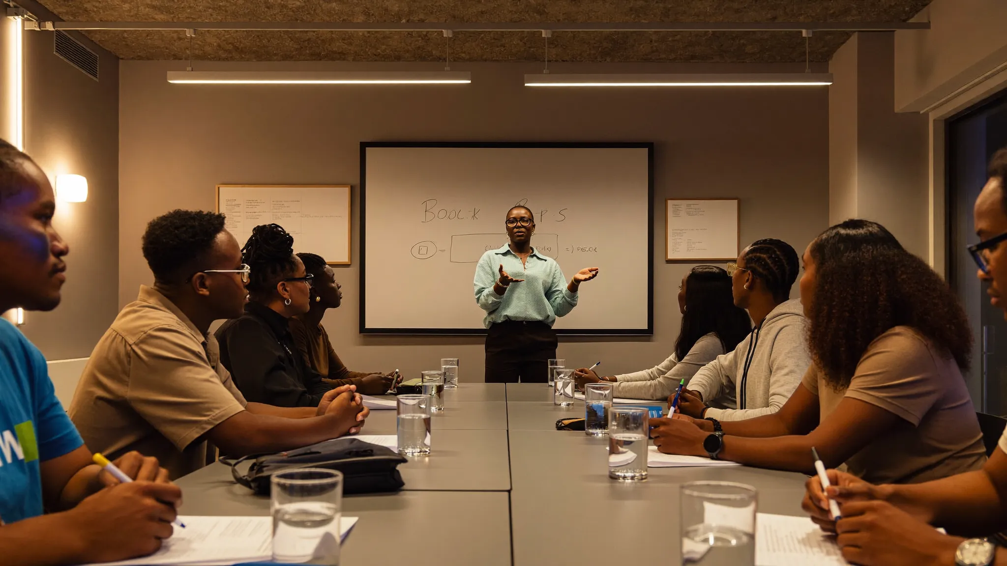 Formateur animant une masterclass devant des participants à Dakar